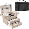 imageDajasan Large Makeup Bag  PU Leather Jewelry Boxes