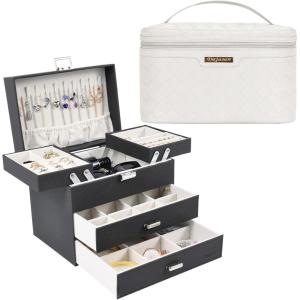 imageDajasan 4Layer Large Jewelry Box  Large Capacity Makeup Bag
