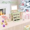 imageDajasan Large Jewelry Box for Women Jewelry Organizer Box with 3 Drawers Jewelry Storage Organizer with Mirror for Necklace Ring Bracelet Watch Gift Idea BeigeAvocado Green