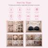 imageDajasan Large Jewelry Box for Women Jewelry Organizer Box with 3 Drawers Jewelry Storage Organizer with Mirror for Necklace Ring Bracelet Watch Gift Idea BeigePink