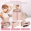 imageDajasan Large Jewelry Box for Women Jewelry Organizer Box with 3 Drawers Jewelry Storage Organizer with Mirror for Necklace Ring Bracelet Watch Gift Idea BeigePink