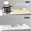 imageDajasan Large Jewelry Box for Women Jewelry Organizer Box with 3 Drawers Jewelry Storage Organizer with Mirror for Necklace Ring Bracelet Watch Gift Idea BeigeBlack