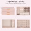 image:imageDajasan Jewelry Boxes for Women Jewelry Organizers and Storage with 2 Drawers Large Jewelry Organizer Box for Necklaces Rings Earrings Bracelets Gift Idea Modern Style BeigePink