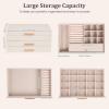 image:imageDajasan Jewelry Boxes for Women Jewelry Organizers and Storage with 2 Drawers Large Jewelry Organizer Box for Necklaces Rings Earrings Bracelets Gift Idea Modern Style BeigeBeige