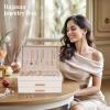 image:imageDajasan Jewelry Boxes for Women Jewelry Organizers and Storage with 2 Drawers Large Jewelry Organizer Box for Necklaces Rings Earrings Bracelets Gift Idea Modern Style BeigeBeige