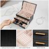 image:imageDajasan Jewelry Boxes for Women Jewelry Organizers and Storage with 2 Drawers Large Jewelry Organizer Box for Necklaces Rings Earrings Bracelets Gift Idea Modern Style BeigeBlack