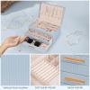 image:imageDajasan Jewelry Boxes for Women Jewelry Organizers and Storage with 2 Drawers Large Jewelry Organizer Box for Necklaces Rings Earrings Bracelets Gift Idea Modern Style BeigeSmoky Blue