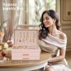 image:imageDajasan Jewelry Boxes for Women Jewelry Organizers and Storage with 2 Drawers Large Jewelry Organizer Box for Necklaces Rings Earrings Bracelets Gift Idea Modern Style BeigePink